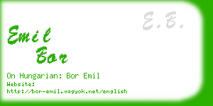 emil bor business card